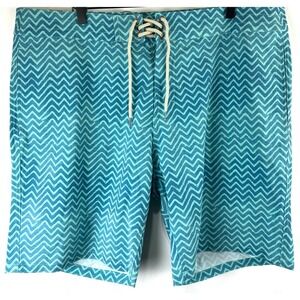 NEW Faherty Riptide Mens Size 38 Swim Board Shorts 9" Turquoise Beach Resortwear